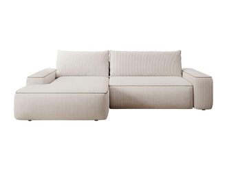 VENTE-UNIQUE.COM Sof&aacute; rinconera terciopelo beige