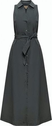 Woolrich Midi Shirt Collar Belted Dress