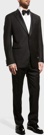 Emporio Armani Mens Solid Peak-Lapel Tuxedo