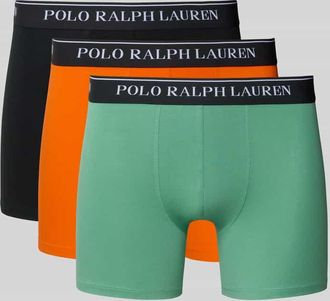 Ralph Lauren Boxershorts mit elastischem Logo-Bund im 3er-Pack in Orange, Größe XXL