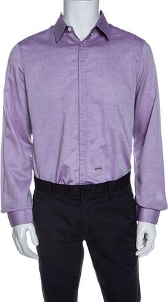 Dsquared2 Purple Chambray Cotton Button Front Shirt