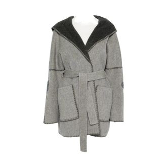 Ermanno Scervino Mantel met ceintuur - Dames - Mantels - Grijs - Maat: XS Wol