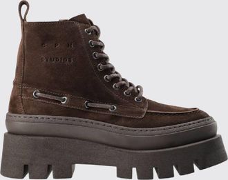 Paia Copenhagen Anfibi stringati in pelle scamosciata con suola dentellata