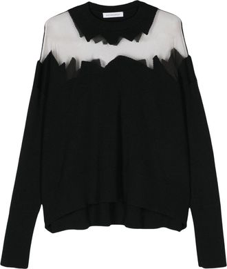 Viktor & Rolf Maglione semi trasparente - Nero