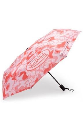 Von Dutch Compact Automatic Umbrella, Strong & Portable in Pink Camo at Nordstrom