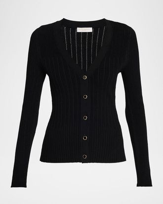 Ramy Brook Lorenza Ribbed Knit Cardigan