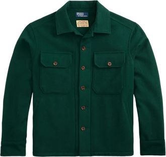 Polo Ralph Lauren wool elbow-patch shirt jacket - men - Wool - L - Green