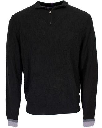 Lords of Harlech Quinn Quarter Zip Merino Wool Sweater in Black at Nordstrom, Size Xx-Large