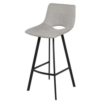Koketto Home Taburete alto con tapizado gris claro y patas negras