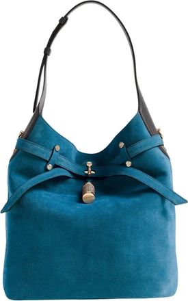 Borbonese Tassen, Dames, Blauw, ONE Size, Leer, Premiere Secchiello Medium