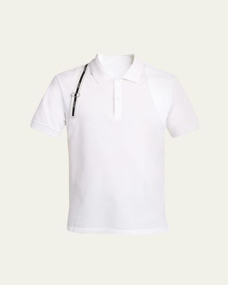 Alexander McQueen Mens Harness Cotton Pique Polo Shirt
