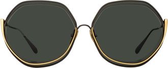 Linda Farrow ASPEN LFL1355 C7 Mens Sunglasses Gold Size 64
