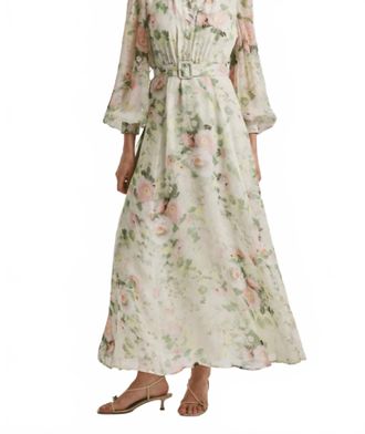 byTiMo Organza Belt Midi Dress In Watercolour Dreams