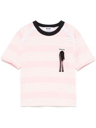 Msgm Gestreept T-shirt - Roze
