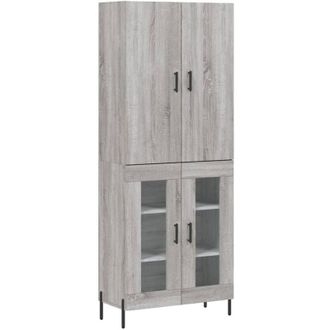 vidaXL Highboard Grey Sonoma 69.5x34x180 cm Engineered Wood Vidaxl