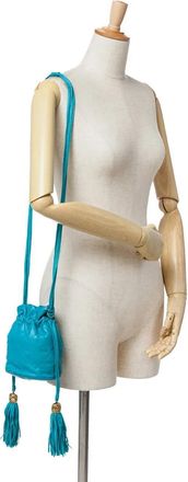 Chanel Hobo Bags - 1989-1991 Quilted Lambskin Drawstring Tassel Bucke - Gr. unisize - in Blau - für Damen