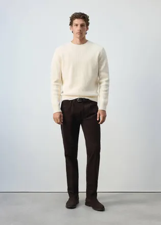 Mango Pantaloni velluto a coste regular-fit cioccolato - Uomo - 44 - MANGO MAN