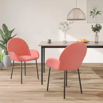 Nova Sillas De Comedor 2 Unidades Terciopelo Rosa Vidaxl