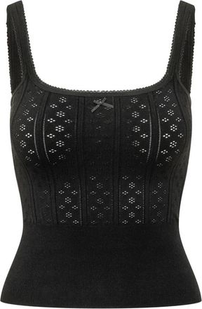 J.W.Anderson Pointelle Tanktop - Dames - Tops zonder mouwen - Zwart - M - Polyester - Tops