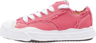 Miharayasuhiro Hank Og Sole Canvas Low-Top Frayed Pink A14FW714-PINK