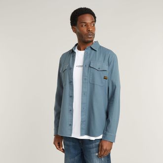 G-Star Mens G-Star RAW Marine Slim Shirt - Blue Cotton - Size Medium