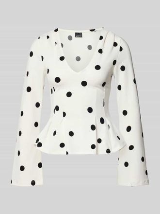 Gina Tricot Longsleeve mit V-Ausschnitt in Offwhite, Gr&ouml;&szlig;e XS