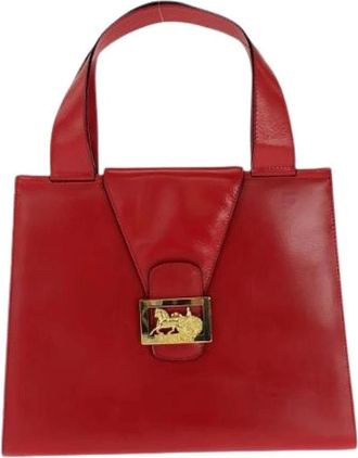 Celine Pre-owned Handbags, female, Red, Size: ONE SIZE Pre-owned Horse Carriage Leather Handbag