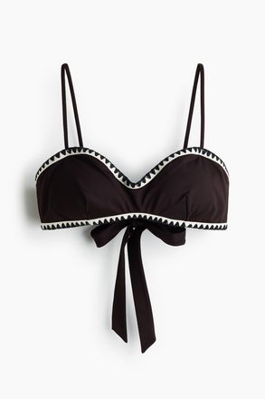 H&M Wattiertes Bikinitop - Brown