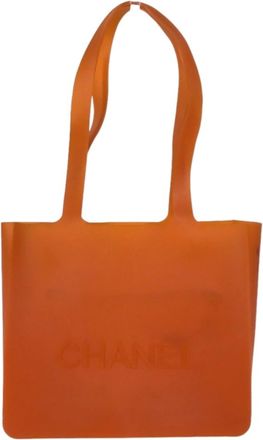 Chanel Orange Rubber Beach Bag Shoulder Bag Tote Bag (Pre-Owned)