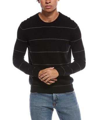Amicale Cashmere Tonal Stripe Cashmere Crewneck Sweater