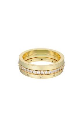 Adornia Set of 3 14K Gold Plated Cubic Zirconia Band Rings at Nordstrom Rack, Size 7