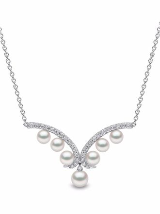 Yoko London Collana Sleek in oro giallo 18 carati, diamanti e perle Akoya - Argento