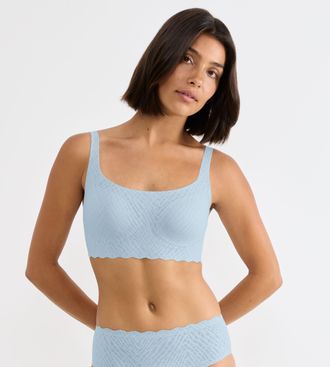 sloggi Bustier SLOGGI ZERO Feel Bliss Top, Damen, Gr. XXL, N-Gr, light blau, Spitze, Obermaterial: 76% Polyamid, 24% Elasthan, BHs Bustier, unsichtbar mit Sp