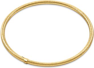 Pompeii3 18K Gold Plated Silver Textured 3mm Slip-On Bangle Bracelet
