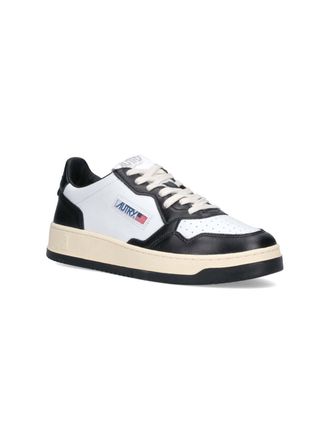 Autry Leather Lace-Up Sneakers - White