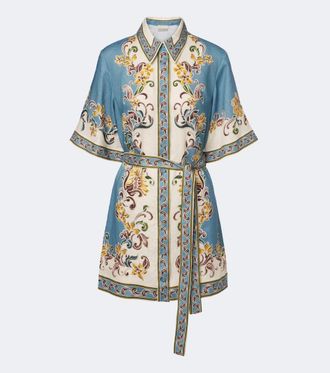Alemais Al&eacute;mais Joan belted printed linen shirt dress