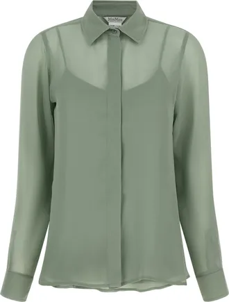Max Mara Bicolor Silk Womens Blouse