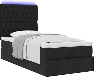 vidaXL Estructura De Cama Otomana Con Colch&oacute;n Tela Azul 90x190 Cm Vidaxl