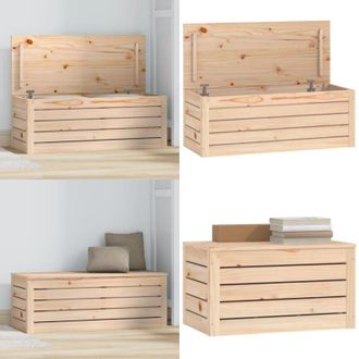 vidaXL Contenitore Portaoggetti 89x36,5x33 cm Legno Massello Pino - Contenitore in legno - Contenitore in pino