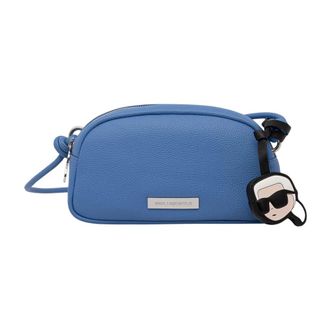 Karl Lagerfeld Tassen, Dames, Blauw, ONE Size, Leer, Ikon Crossbody Bag