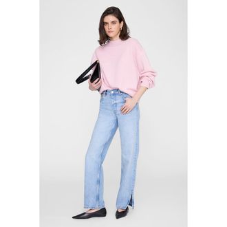 Anine Bing Lee Crew Sweater in Powder Pink at Nordstrom, Size X-Small