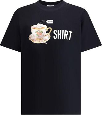 Moschino Mens Teacup Graphic Tshirt - Black Cotton - Size Medium