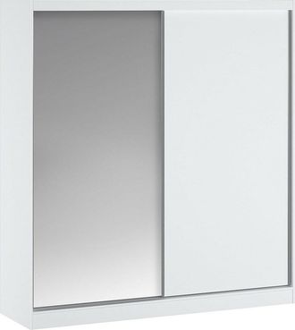 Vente-Unique Armario 2 puertas correderas - Con espejo - 200 cm - Blanco - OCHIRA