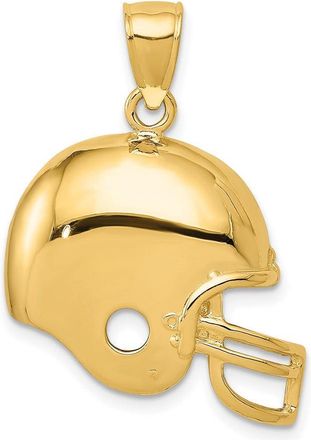 Diamond2Deal 14k Yellow Gold Football Helmet Pendant