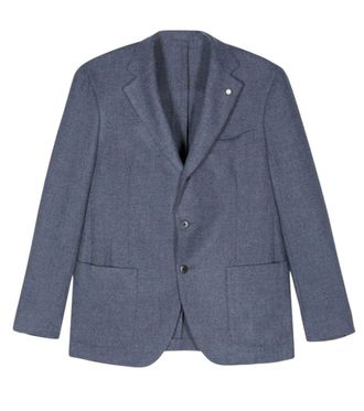 Luigi Bianchi Blue Notched Lapel Blazer