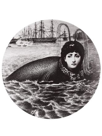 Fornasetti Piatto Tema e Variazioni N.195 decorato a mano - Bianco