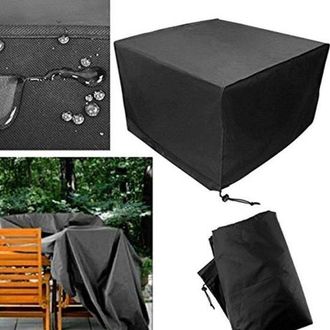 No Brand Funda Protectora Para Conjunto De Sal&oacute;n De Jard&iacute;n Cuadrado De 120x120x74cm, Impermeable Y Resistente A Los Rayos Uv, Color Negro