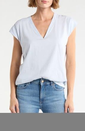 Frame Denim Pima Cotton V-Neck Tee in Chambray Blue at Nordstrom Rack, Size X-Small