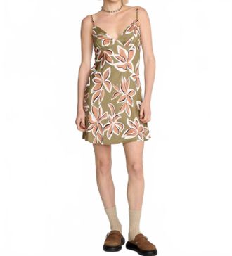 Volcom Psychonic Mini Dress In Light Army