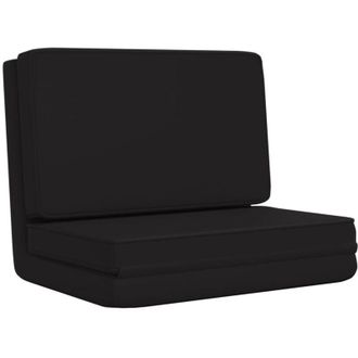 vidaXL Tumbona De Suelo Plegable De Cuero Sint&eacute;tico Negro Vidaxl